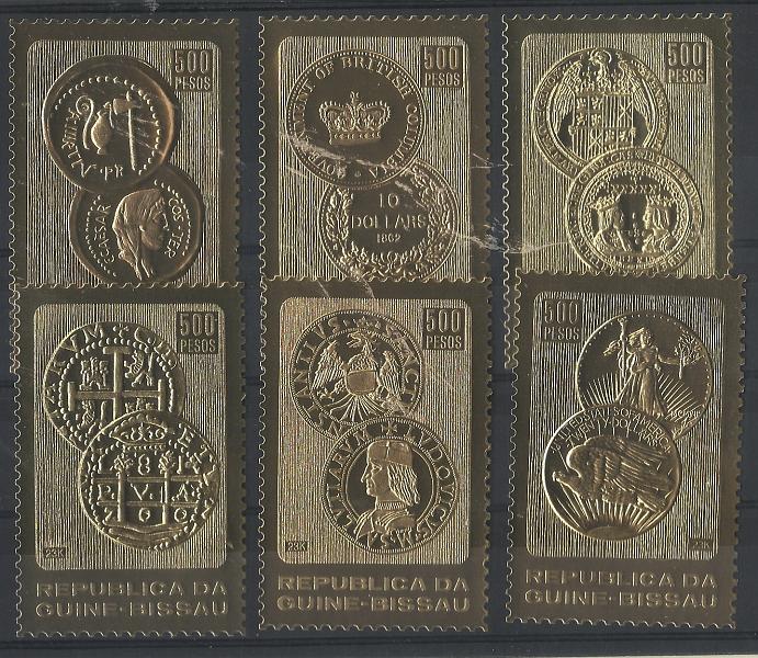1985.jpg -     Lote:    1985                   Descrição:         Guiné Bissau. 1983 &mdash; Moedas Antigas de Ouro 23K (V). AR355/60. Série completa.         ***       Valor Base:     &euro; 75,00     Valor Venda:     &euro;      
