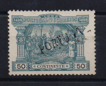 0037.jpg -     Lote:    37      J. M. Castanheira da Silveira (1ª parte)      Porteado       Descrição:         1898 &mdash; Porteado. IV Centenário do Descobrimento do Caminho Marítimo para a Índia. CE POR4, 50 reis ardósia. Selo com a sobrecarga PORTUGAL. Falsa???.         *       Valor Base:     &euro; 10,00     Valor Venda:     &euro; 10,00       
