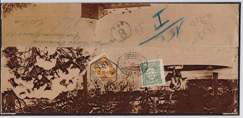 0114.jpg -     Lote:    114      J. M. Castanheira da Silveira (1ª parte)      Porteado       Descrição:         1922/27 &mdash; Porteado. Emissão regular. Unicolor. Impresso circulado em Lisboa (10.12.28, com selo tipo Ceres, com sobretaxa de 10C s/ 4C laranja CE457. Insuficientemente franquiado foi porteado com selo de 20C CE POR34.         IMP       Valor Base:     &euro; 15,00     Valor Venda:     &euro; 24,00       