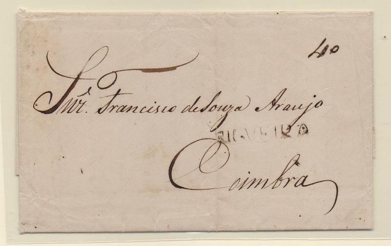 0251.jpg -     Lote:    251            Portugal       Descrição:         Figueira da Foz &mdash; A sépia, GM FIG7 em carta datada da Figueira (30.10.52) para Coimbra com o porte de 40 reis manuscrito a sépia.         Carta       Valor Base:     &euro; 20,00     Valor Venda:     Retirado     