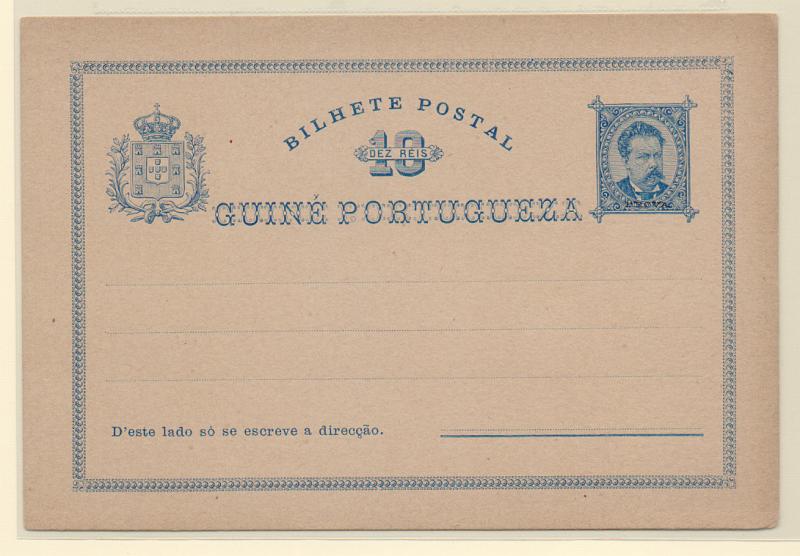 0430.jpg -     Lote:    430            Guiné       Descrição:         1885 &mdash; D. Luís I. OM1, 10 reis azul. Inteiro novo com sobrecarga a preto "PROVA" tipo pequeno.         IN       Valor Base:     &euro; 10,00     Valor Venda:     &euro; 10,00       