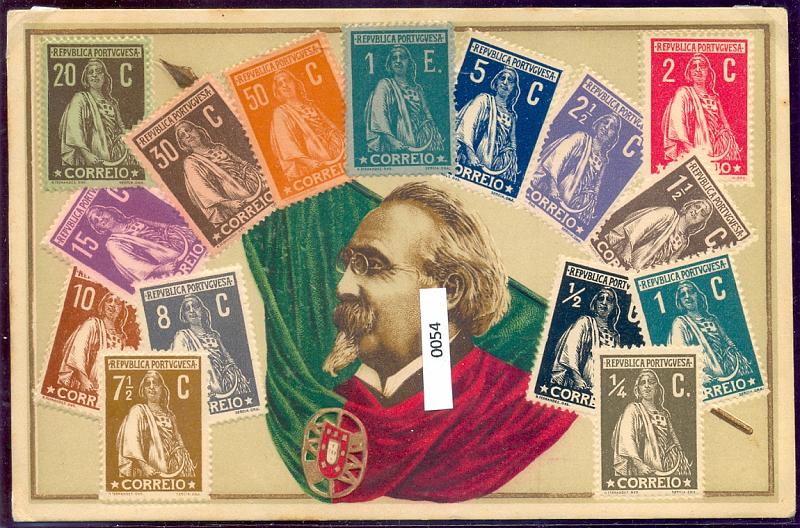 0512.jpg -     Lote:    512                   Descrição:         1º Presidente da República Portuguesa &mdash; Manuel de Arriaga com selos Ceres         PI       Valor Base:     &euro; 5,00     Valor Venda:     &euro; 10,00       