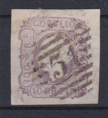 0069.jpg -     Lote:    69      Coleção Olissipo             Descrição:         1862/64 &mdash; D. Luís I. CE18, 100 reis, lilás. Selo com margens de luxo, obliterado com carimbo numérico da 1.ª reforma 51 &mdash; FUNCHAL, tipo 4.3.4. Valor de catálogo &euro; 200,00.        O       Valor Base:     &euro; 25,00     Valor Venda:     &euro; 55,00       