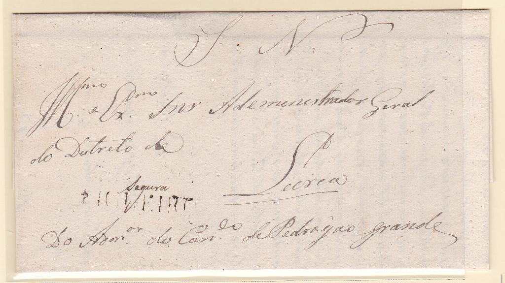 0176.jpg -     Lote:    176            Portugal       Descrição:         Figueiró / Segura &mdash;A sépia, GM FVN-Sms2 + Segura manuscrita, em carta datada de Pedrogão (08.12.48) para Leiria, isenta de porte.        Carta       Valor Base:     &euro; 75,00     Valor Venda:     &euro; 80,00       