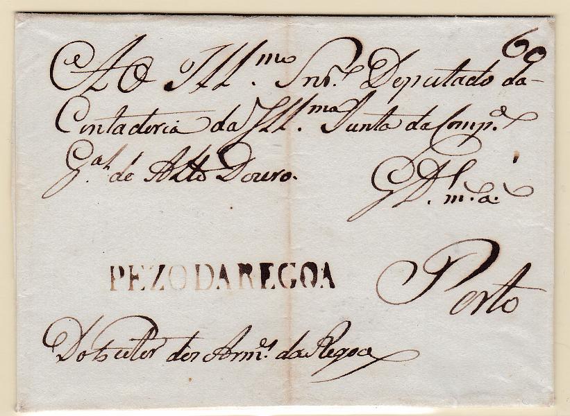 0206.jpg -     Lote:    206            Portugal       Descrição:         Pezo da Regoa &mdash; A sépia, GM PRG1, em capa de carta datada de 02.06.13) para o Porto, com o porte de 60 reis manuscrito a sépia.        Carta       Valor Base:     &euro; 15,00     Valor Venda:     &euro; 15,00       