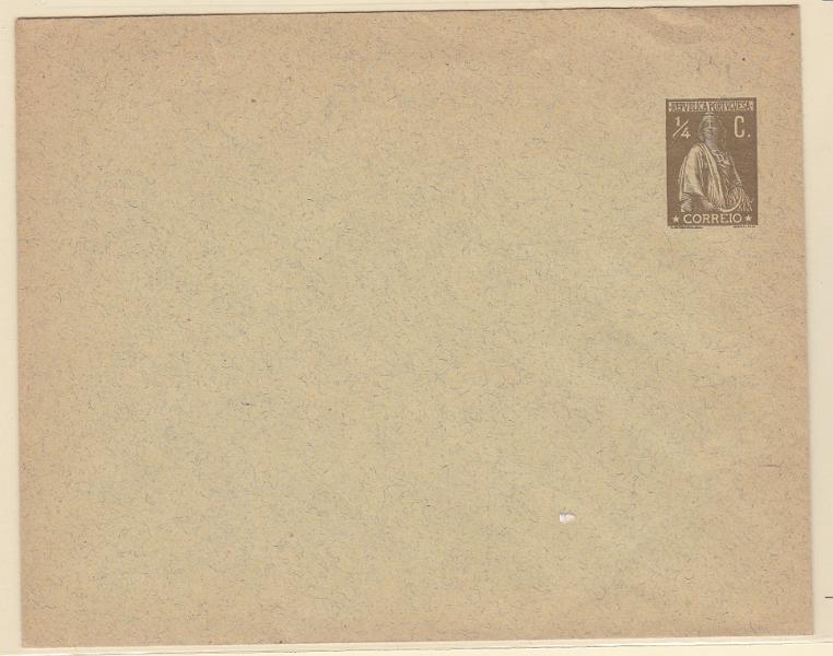 0279.jpg -     Lote:    279            Portugal       Descrição:         1909 &mdash; Ceres. Sobrescritos Particulares. OM SP4, &frac14; c sépia em papel com fios de seda, amarelo esverdeado. MB e MR.        IN       Valor Base:     &euro; 40,00     Valor Venda:     Retirado     