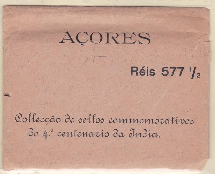 0289.jpg -     Lote:    289            Açores       Descrição:         1898 &mdash; 4.º Centenário do Descobrimento do Caminho Marítimo para a Índia. OM 20/21. Série completa de 12 inteiros postais (8 de 10 reis e 4 de 20 reis) no sobrescrito original, sem os selos. B e R.        IN       Valor Base:     &euro; 25,00     Valor Venda:     Retirado     