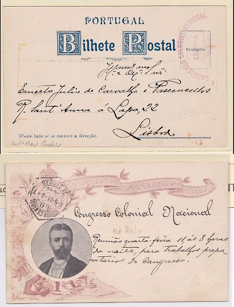 0518.jpg -     Lote:    518      Isentos de Franquia             Descrição:         Isentos de franquia. Sociedade de Geografia de Lisboa * Congresso Colonial Nacional. Postal ilustrado editado pela SGL circulado isento de franquia em Lisboa (10.09.01). Carimbo de isenção a violeta "CONGRESSO COLONIAL NACIONAL / LISBOA". B.        PI       Valor Base:     &euro; 15,00     Valor Venda:     Retirado     