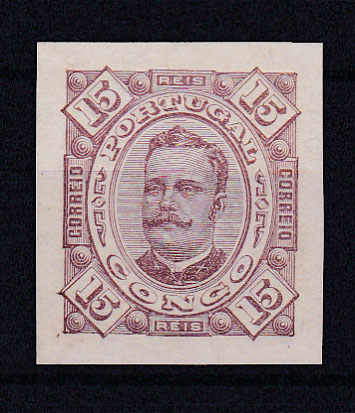 0607.jpg -     Lote:    607            Congo       Descrição:         1894 &mdash; D. Carlos I, tipo Diogo Neto. CE4, 15 reis. Prova não denteada, em papel porcelana ordinário.        PRV       Valor Base:     &euro; 6,00     Valor Venda:     Retirado     