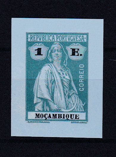 0620.jpg -     Lote:    620            Moçambique       Descrição:         1914 &mdash; Ceres. CE168, 1E. Prova não denteada, com largas margens, em papel porcelana colorido.        PRV       Valor Base:     &euro; 6,00     Valor Venda:     &euro; 8,00       