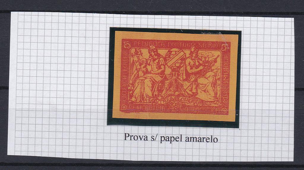 0626.jpg -     Lote:    626            Moçambique       Descrição:         1916 &mdash; Imposto Postal. Taxa de Guerra. CE IP2, 5C. Prova não denteada em vermelho sobre papel colorido, com variedade "TELFGRAFO.        PRV       Valor Base:     &euro; 12,00     Valor Venda:     &euro; 36,00       