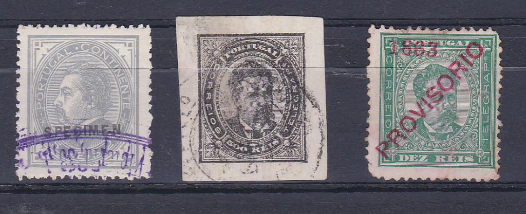 0636.jpg -     Lote:    636            Portugal       Descrição:         1880/81 &mdash; D. Luís I, de perfil + D. Luís I, de frente + D. Luís I. Sobrecargas "PROVISORIO". Lote de 3 selos falsos: CE64, 25 reis usado + CE64, 500 reis usado + CE90, 10 reis com erro "1863".        */O       Valor Base:     &euro; 10,00     Valor Venda:     &euro; 10,00       
