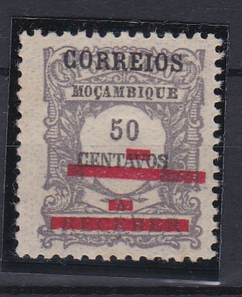 0711.jpg -     Lote:    711            Moçambique       Descrição:         1929 &mdash; Selo de Porteado * Emissão regular, com sobrecarga. CE260, 50c, violeta-cinzento. Selo com dupla impressão da sobrecarga.        **       Valor Base:     &euro; 5,00     Valor Venda:     &euro; 10,00       