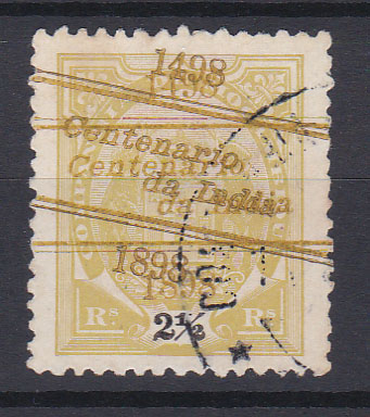 0724.jpg -     Lote:    724            Companhia de Moçambique       Descrição:         1898 &mdash; 4.º Centenário do Descobrimento do Caminho Marítimo para a Índia. Selos tipo "Elefantes" com sobrecarga. CE29, 2 &frac12; reis. Selo com dupla sobrecarga. Valor de catálogo &euro; 75,00.        O       Valor Base:     &euro; 8,00     Valor Venda:     &euro; 24,00       