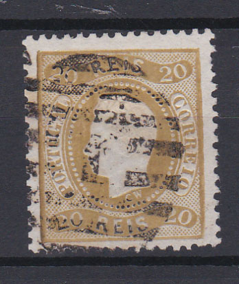 0775.jpg -     Lote:    775            Portugal       Descrição:         1867/70 &mdash; D. Luís I. Fita curva, denteados. CE29, 20 reis bistre. Valor de catálogo &euro; 195,00.        O       Valor Base:     &euro; 20,00     Valor Venda:     &euro; 24,00       
