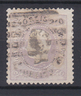 0784.jpg -     Lote:    784            Portugal       Descrição:         1870/76 &mdash; D. Luís I. Fita direita. CE35, 240 reis, denteado 12 &frac12;, papel liso. Valor de catálogo &euro; 1.600,00.        O       Valor Base:     &euro; 70,00     Valor Venda:     Retirado     