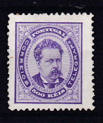 0831.jpg -     Lote:    831            Portugal       Descrição:         1884/87 &mdash; D. Luís I. De frente. Novos valores. CE64, 500 reis violeta, papel porcelana em denteado 12 &frac12;. Valor de catálogo &euro; 470,00. B.        **       Valor Base:     &euro; 50,00     Valor Venda:     Retirado     