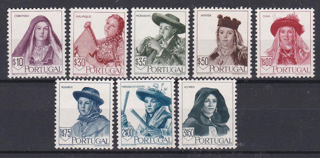 0929.jpg -     Lote:    929            Portugal       Descrição:         1947 &mdash; Costumes Portugueses * 2.ª Emissão. CE 677/684. Série completa. Valor de catálogo &euro; 315,00.        ***       Valor Base:     &euro; 32,00     Valor Venda:     &euro; 38,00       