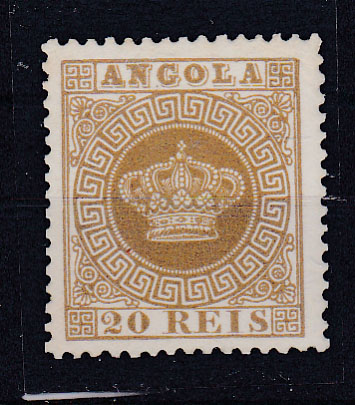 1009.jpg -     Lote:    1009            Angola       Descrição:         1870/77 &mdash; Tipo Coroa. CE3, 20 reis bistre, denteado 12 &frac12;, papel espesso. Valor de catálogo &euro; 185,00. Certificado de Peritagem de Leilões P. Dias Lda.        *       Valor Base:     &euro; 40,00     Valor Venda:     &euro; 55,00       