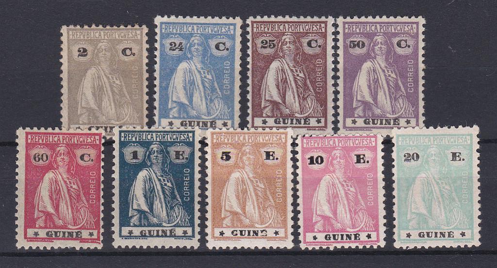 1137.jpg -     Lote:    1137            Guiné       Descrição:         1925 &mdash; Ceres. Novas cores e valores. CE192/200. Série completa. Valor de catálogo &euro; 227,00.        **       Valor Base:     &euro; 50,00     Valor Venda:     Retirado     