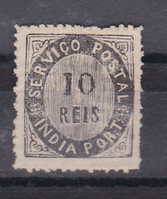 1151.jpg -     Lote:    1151            Índia       Descrição:         1871 &mdash; Nativos. Tipo II. CE8, 10 reis preto, papel espesso. B. Valor de catálogo &euro; 530,00.        *       Valor Base:     &euro; 110,00     Valor Venda:     &euro; 150,00       
