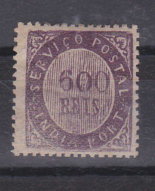 1163.jpg -     Lote:    1163            Índia       Descrição:         1873 &mdash; Nativos. Tipo IA. CE19, 600 reis violeta, papel azulado fino. Valor de catálogo &euro; 295,00.        **       Valor Base:     &euro; 75,00     Valor Venda:     &euro; 75,00       