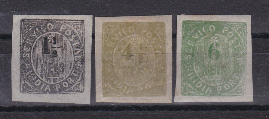 1226.jpg -     Lote:    1226            Índia       Descrição:         1883 &mdash; Nativos. Valor em moeda local. Tipo IIID. CE 129/131. Série completa, com boas margens. Valor de catálogo &euro; 70,50.        **       Valor Base:     &euro; 18,00     Valor Venda:     Retirado     