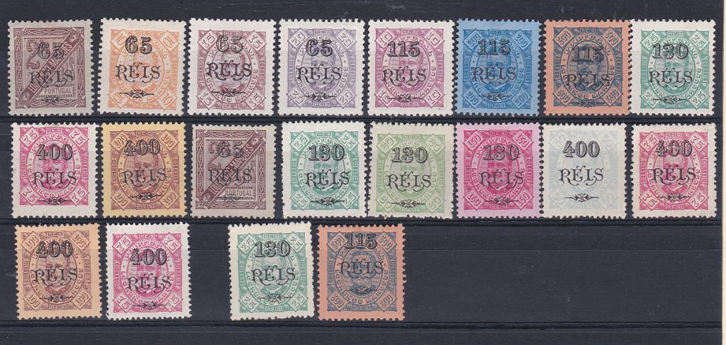 1432.jpg -     Lote:    1432            Lourenço Marques       Descrição:         1903 &mdash; D. Carlos I, com sobretaxa. CE 52/64. Série completa em todos os denteados e tipos de papeis. Falta apenas o selo CE55 em denteado 12 &frac12;, papel porcelana. Valor de catálogo &euro; 220,80.        **/*       Valor Base:     &euro; 50,00     Valor Venda:     &euro; 50,00       