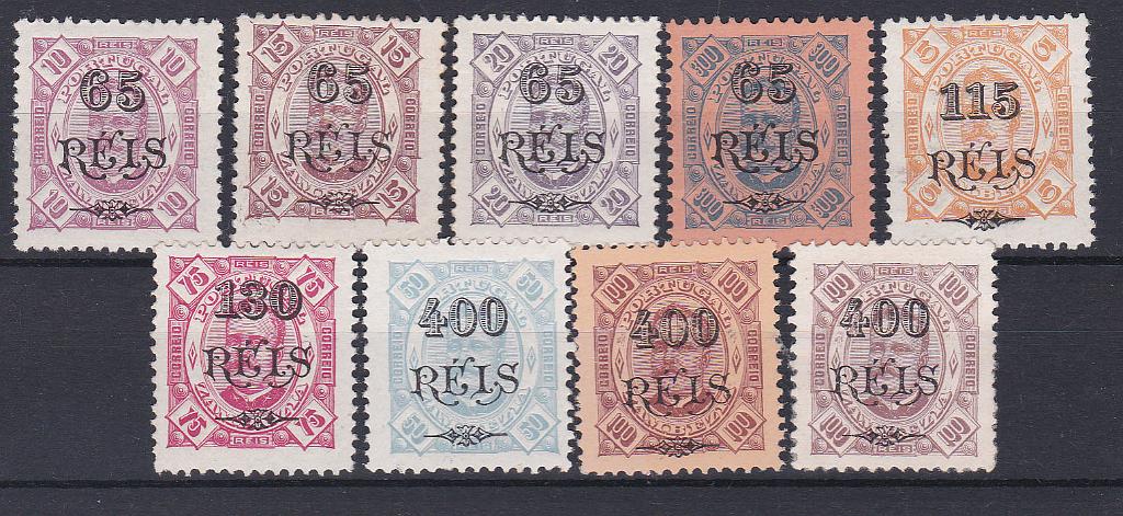 1498.jpg -     Lote:    1498            Zambézia       Descrição:         1903 &mdash; D. Carlos I, com sobretaxa. CE 29/40. Série completa em denteado 11 &frac12;. Valor de catálogo &euro; 121,60.        ***/**       Valor Base:     &euro; 24,00     Valor Venda:     &euro; 24,00       