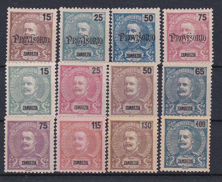 1501.jpg -     Lote:    1501            Zambézia       Descrição:         1903 &mdash; D. Carlos I Mouchon, com sobrecarga PROVISORIO + D. Carlos I. Novas cores e valores. CE 42/45 + CE 46/53. As duas séries completas. Valor de catálogo &euro; 113,00.        **       Valor Base:     &euro; 22,00     Valor Venda:     &euro; 24,00       