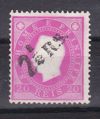 1511.jpg -     Lote:    1511            S. Tomé e Príncipe       Descrição:         1892 &mdash; D. Luís I. Fita direita. Com sobretaxa. CE29, 2 &frac12; reis s/ 20 reis. Sobrecarga tipo 1 em preto, denteado 13 &frac12;. Valor de catálogo &euro; 200,00.        *       Valor Base:     &euro; 50,00     Valor Venda:     &euro; 110,00       