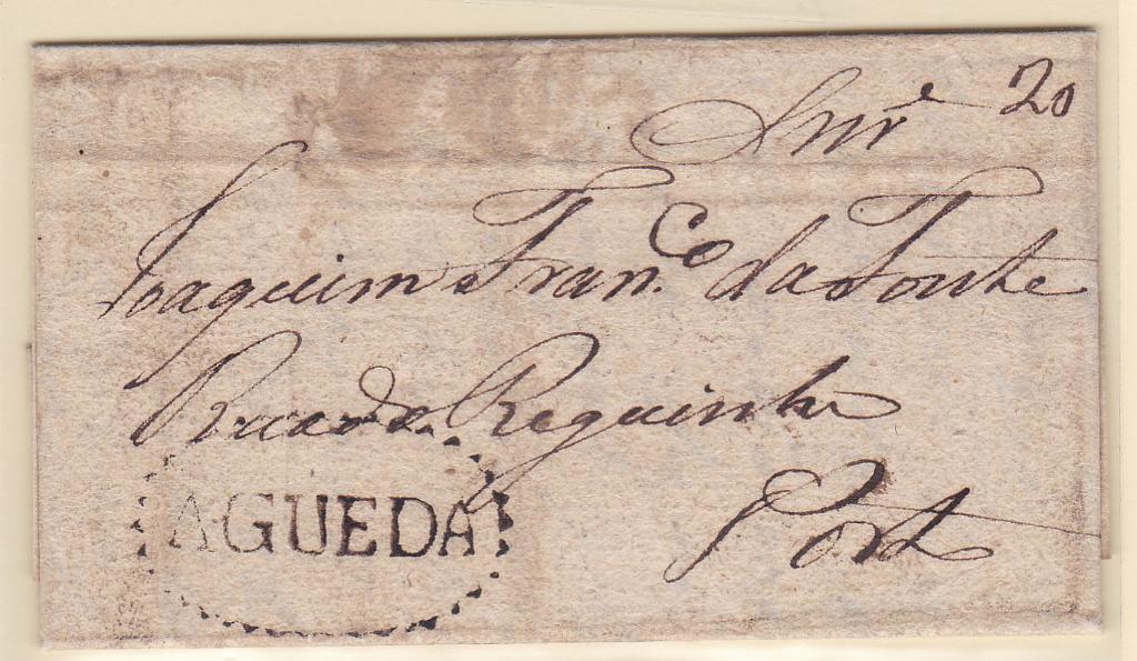 1872.jpg -     Lote:    1872      Lotes pelo Correio      Portugal       Descrição:         Águeda - A sépia, GM AGD3 em carta não datada, circulada para o Porto, com o porte de 20 reis manuscrito a sépia.        Carta       Valor Base:     &euro; 8,00     Valor Venda:     &euro; 10,00       
