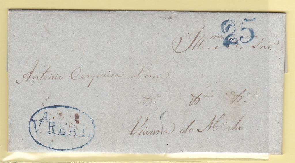 1890.jpg -     Lote:    1890      Lotes pelo Correio      Portugal       Descrição:         Vila Real&mdash; A azul, GM VRL5 em carta datada de Vila Real (07.01.40) para Viana do Minho, com o porte de 25 reis batido a azul.        Carta       Valor Base:     &euro; 5,00     Valor Venda:     Retirado     