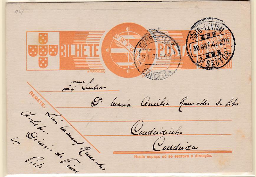 1926.jpg -     Lote:    1926      Lotes pelo Correio      Portugal       Descrição:         194&frac14;2 &mdash; Tudo pela Nação. OM94, $30 circulado + OM94a novo + 1943 &mdash; Caravela, OM98, $30, com carimbo de favor da Exposição Filatélica + OM99, 1$00, novo.        IN       Valor Base:     &euro; 4,00     Valor Venda:     &euro; 4,00       