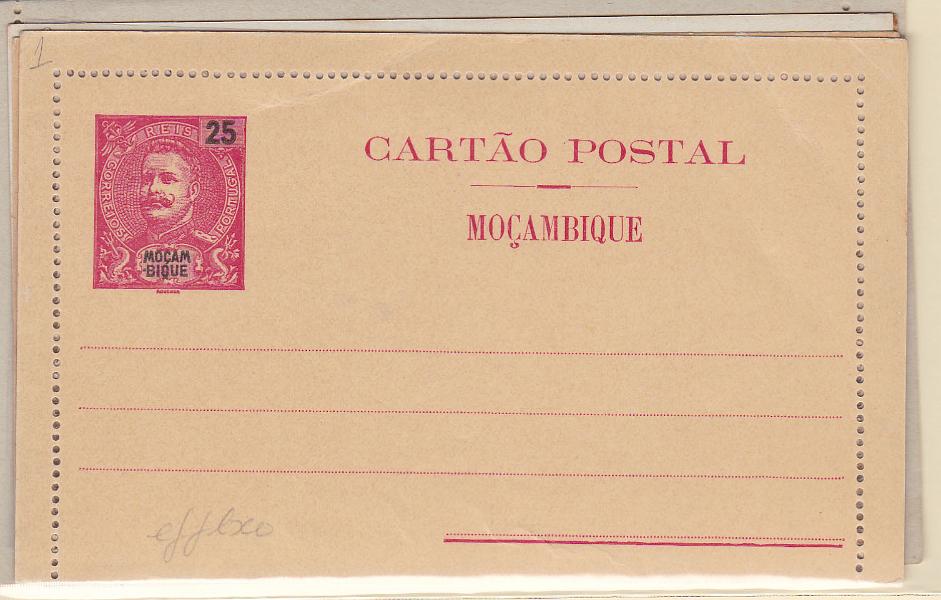 1966.jpg -     Lote:    1966      Lotes pelo Correio      Moçambique       Descrição:         1903/12 &mdash; D. Carlos I + D. Carlos I com sobrecarga REPUBLICA. Cartões-Postais. Lote de 3 inteiros: OM1, 2 e 9, 25 reis + 50 reis + 50+50 reis.        IN       Valor Base:     &euro; 5,00     Valor Venda:     Retirado     