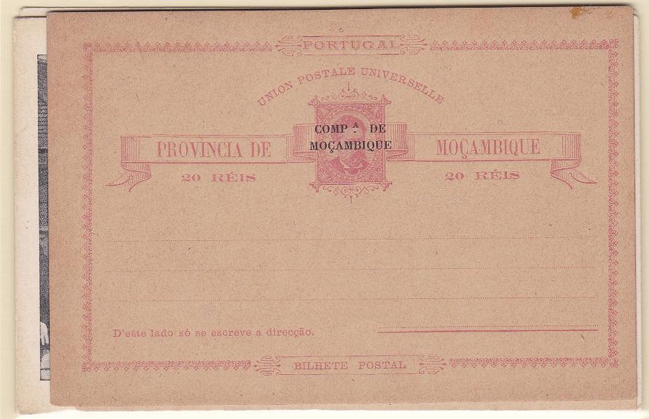 1971.jpg -     Lote:    1971      Lotes pelo Correio      Companhia de Moçambique       Descrição:         Companhia de Moçambique &mdash; Lote com 5 bilhetes-postais e 1 cartão-postal. OM2, OM5, OM10A, B e C + cartão-postal OM8. Lote a ver.        IN       Valor Base:     &euro; 5,00     Valor Venda:     Retirado     