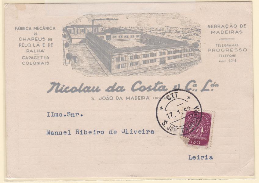 2029.jpg -     Lote:    2029      Lotes pelo Correio             Descrição:         Publicidade. S. João da Madeira. Publicidade comercial com gravura de instalação fabril.        PI       Valor Base:     &euro; 4,00     Valor Venda:     &euro; 4,00       