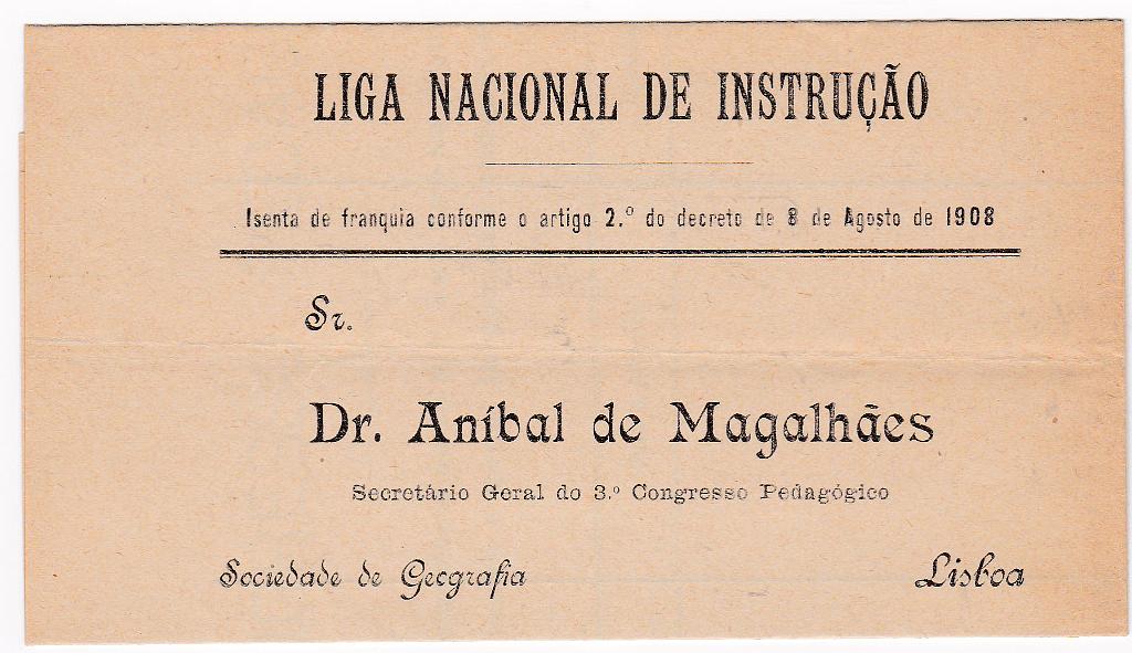 2084.jpg -     Lote:    2084      Lotes pelo Correio             Descrição:         Isentos de franquia. Cinta nova da Liga Nacional de Instrução, com isenção de franquia impressa "ISENTA DE FRANQUIA COMFORME O ARTIGO 2.º DO DECRETO DE 8 DE AGOSTO DE 1908".        CNT       Valor Base:     &euro; 15,00     Valor Venda:     &euro; 15,00       
