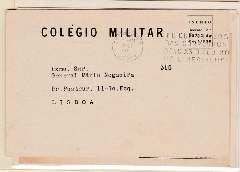 2089.jpg -     Lote:    2089      Lotes pelo Correio             Descrição:         Isentos de franquia. Lote com 8 bilhetes-postais, com isenções de franquia diversas sendo 2 do Colégio Militar, 4 de diferentes Escolas e dois dos CTT. Lote a ver.        Lote       Valor Base:     &euro; 8,00     Valor Venda:     &euro; 15,00       