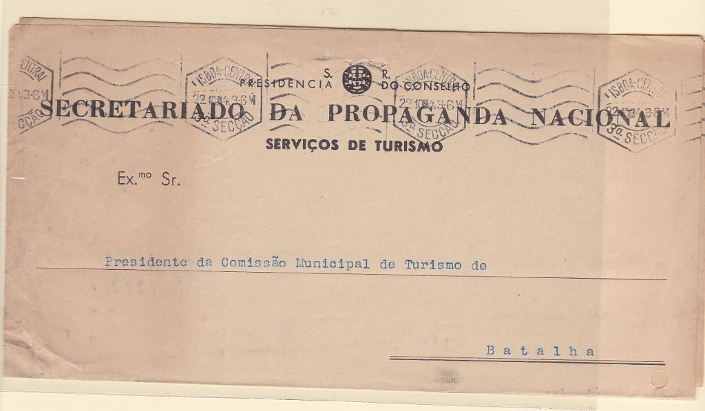 2090.jpg -     Lote:    2090      Lotes pelo Correio             Descrição:         Isentos de franquia. SECRETARIADO DA PROPAGANDA NACIONAL. Sobrescrito circulado isento de franquia de Lisboa (22.10.43) para a Batalha.        Carta       Valor Base:     &euro; 6,00     Valor Venda:     &euro; 6,00       