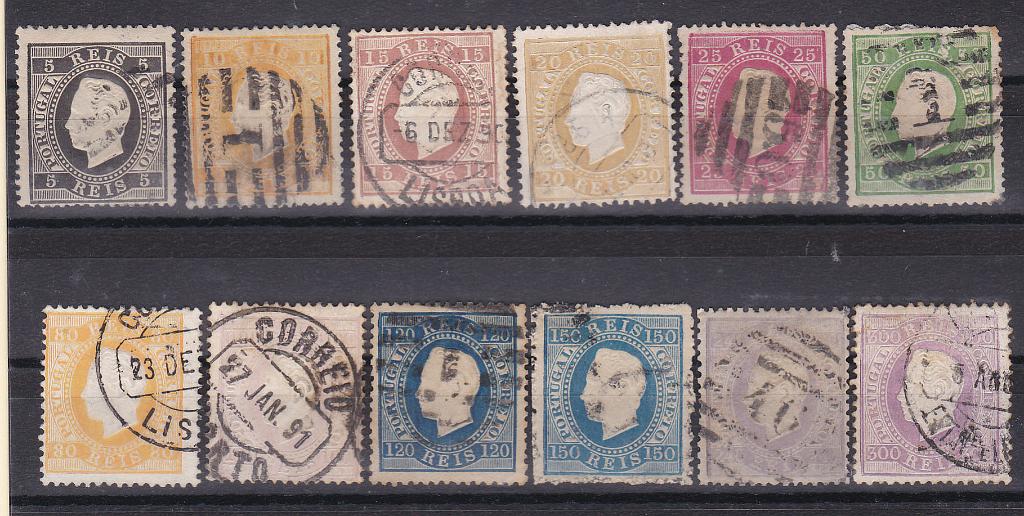 2123.jpg -     Lote:    2123      Lotes pelo Correio      Portugal       Descrição:          1870/76 &mdash; D Luís I. Fita direita. CE 36/47. Série completa. Valor de catálogo &euro; 2.526,00        O       Valor Base:     &euro; 200,00     Valor Venda:     Retirado     