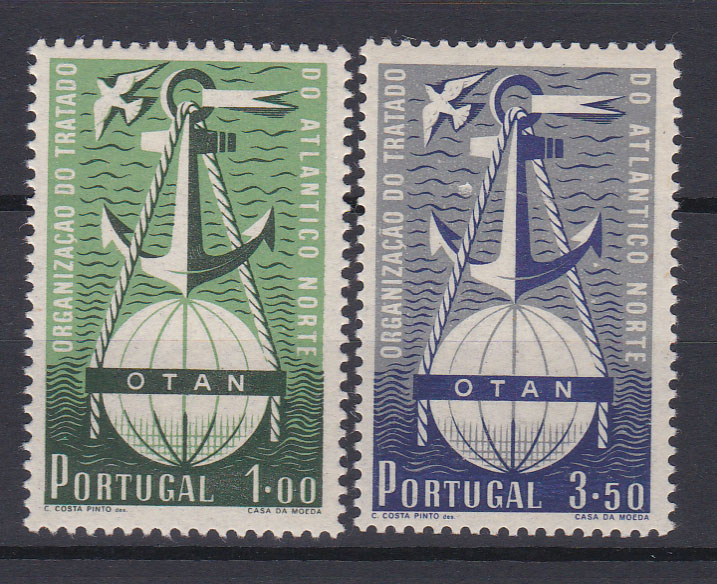 2273.jpg -     Lote:    2273      Lotes pelo Correio      Portugal       Descrição:         1953 &mdash; 3.º Aniversário da OTAN. CE 749/50. Série completa. Valor de catálogo &euro; 450,00.        ***       Valor Base:     &euro; 40,00     Valor Venda:     &euro; 44,00       