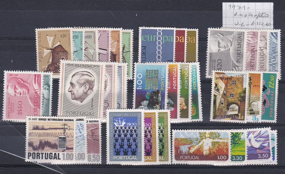 2298.jpg -     Lote:    2298      Lotes pelo Correio      Portugal       Descrição:         1971 &mdash; Portugal. Anos completos em selos. Valor de catálogo &euro; 101,00.        ***       Valor Base:     &euro; 10,00     Valor Venda:     Retirado     