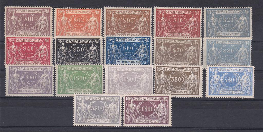 2366.jpg -     Lote:    2366      Lotes pelo Correio      Portugal       Descrição:         1920/22 &mdash; Encomendas Postais. Comércio e Indústria. CE EP 1/17. Série completa. Valor de catálogo &euro; 425,00.        **       Valor Base:     &euro; 40,00     Valor Venda:     Retirado     