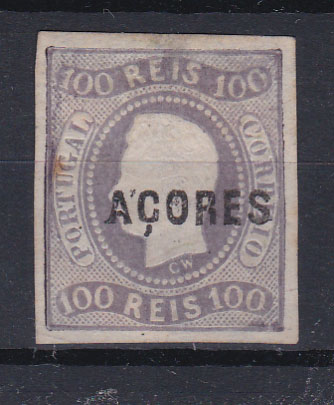 2377.jpg -     Lote:    2377      Lotes pelo Correio      Açores       Descrição:         1868 &mdash; D. Luís I. Fita curva, não denteado. CE6, 100 reis lilás. Valor de catálogo &euro; 240,00.        *       Valor Base:     &euro; 20,00     Valor Venda:     Retirado     