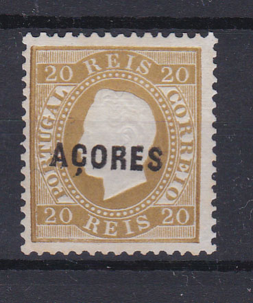 2380.jpg -     Lote:    2380      Lotes pelo Correio      Açores       Descrição:         1871/76 &mdash; D. Luís I. Fita direita. CE18, 20 reis bistre, sobrecarga A, papel COSTELADO na frente, denteado 12 &frac12;. Valor de catálogo &euro; 55.00        *       Valor Base:     &euro; 10,00     Valor Venda:     Retirado     