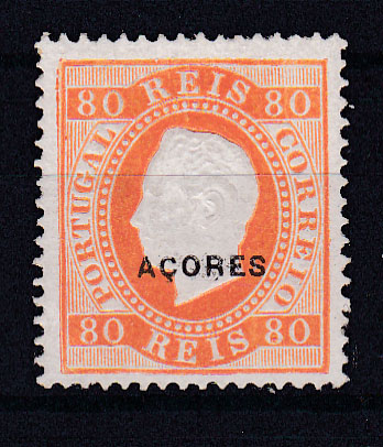 2382.jpg -     Lote:    2382      Lotes pelo Correio      Açores       Descrição:         1882/84 &mdash; D. Luís I. Fita direita. Selos do Continente com sobrecarga AÇORES. CE41, 80 reis, denteado 13 &frac12;. Valor de catálogo &euro; 200.00.        *       Valor Base:     &euro; 20,00     Valor Venda:     Retirado     