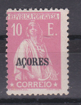 2397.jpg -     Lote:    2397      Lotes pelo Correio      Açores       Descrição:         1924/28 &mdash; Ceres. Selos do Continente com sobrecarga "AÇORES". CE218, 3E rosa. Valor de catálogo &euro; 100.00.        ***       Valor Base:     &euro; 15,00     Valor Venda:     &euro; 15,00       