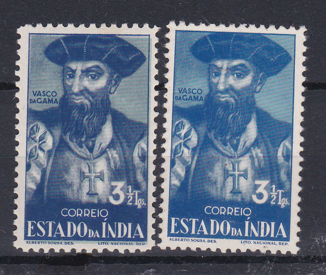 2453.jpg -     Lote:    2453      Lotes pelo Correio      Índia       Descrição:         1946 &mdash; Motivos históricos. CE382, 3 &frac12; Tgs. Dois selos com variedades de cor.        **/*       Valor Base:     &euro; 5,00     Valor Venda:     Retirado     