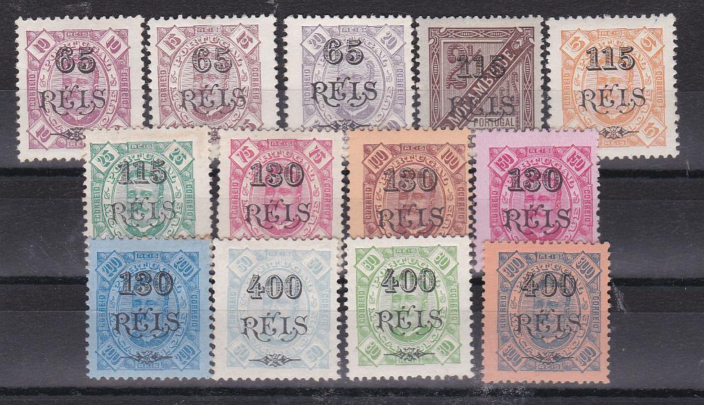 2471.jpg -     Lote:    2471      Lotes pelo Correio      Moçambique       Descrição:         1903 &mdash; D. Carlos I, tipo Diogo Neto, com sobretaxa. CE 77/89. Série completa. Selo de 130 s/ 100 reis com vestígios de óxido. Lote a ver. Valor de catálogo &euro; 80,00.        **       Valor Base:     &euro; 12,00     Valor Venda:     &euro; 15,00       